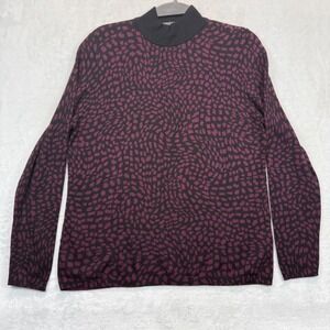 Chico's Mock Neck Pullover Sweater Abstract Print Long Sleeve Top Size 1 US M‎